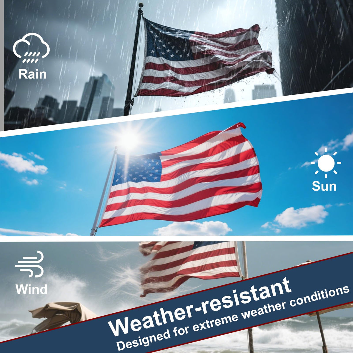 AGUIFLGS UV-resistant dye keeps colors vibrant after sun and rain exposure.