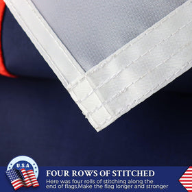 AGUIFLGS flag with brass grommets for secure outdoor mounting.