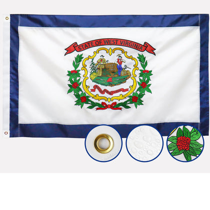AGUIFLGS double-sided WV flag 3x5 in rugged nylon for outdoor use