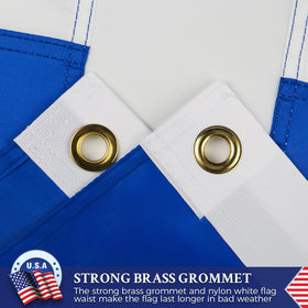 AGUIFLGS Greece flag embroidered-stars close-up highlights durable stitching.