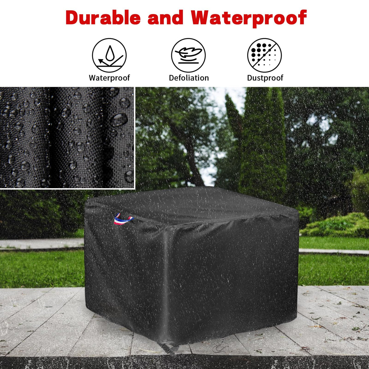 Agustone 42-inch table cover with sturdy handles for easy on/off