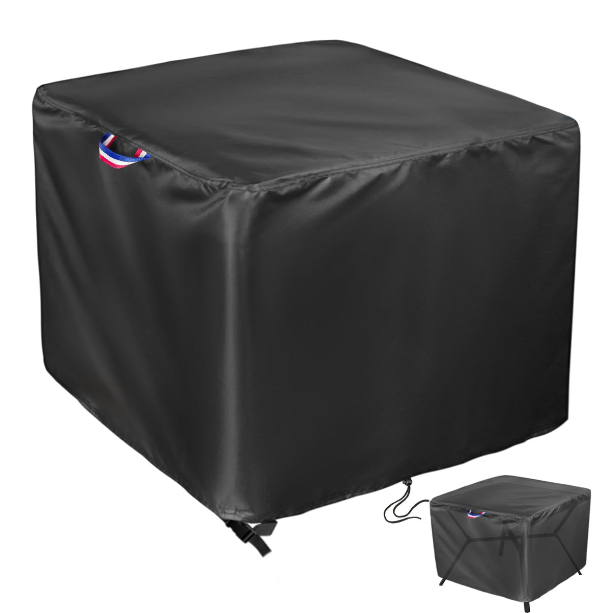 Agustone 42x42 patio table cover protecting a square table from rain and dust