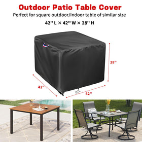 Agustone square table cover with windproof drawstring for secure fit