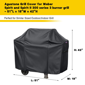 Waterproof top strip keeps the grill dry during wet weather.