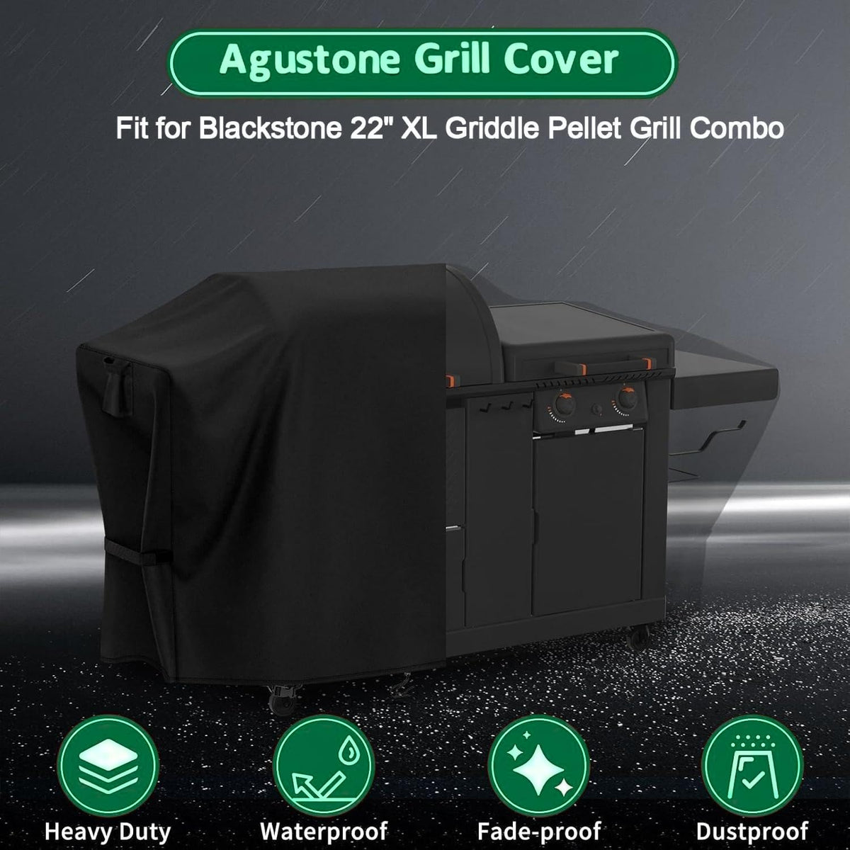 Agustone heavy duty material with waterproof coating resists rain and wear