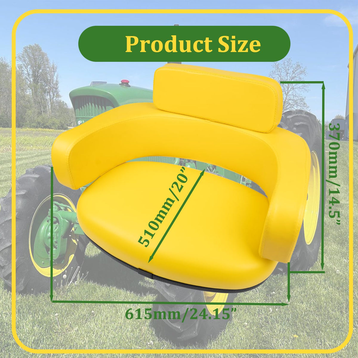 AHADA lower backrest cushion promoting ergonomic posture during tractor work
