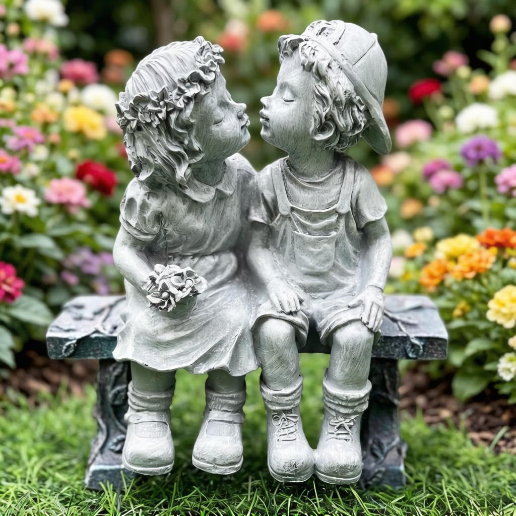 Ahbuohe Flower Bed Decor statue brings playful charm to yards.