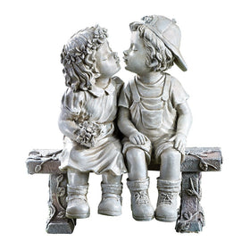 Ahbuohe Garden First Kiss statue in outdoor garden adds curb appeal.