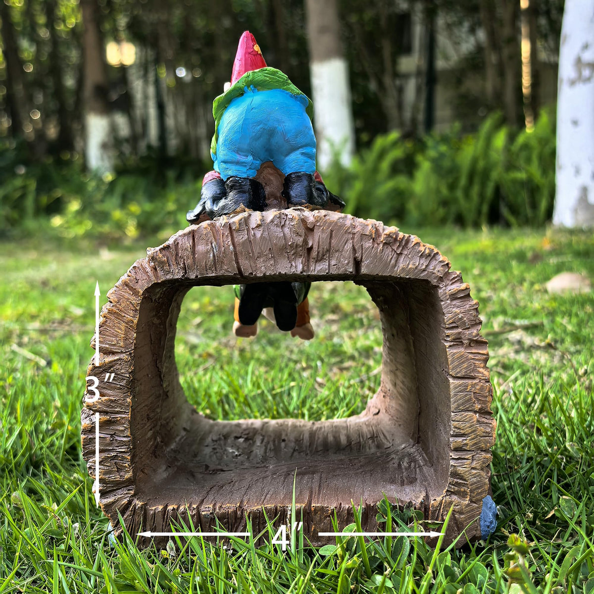 Ahbuohe gift-ready gnome downspout statue for garden lovers.