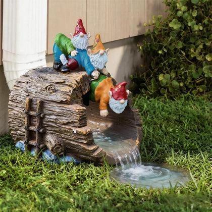 Ahbuohe gnome downspout extension front view for curb appeal and drainage.