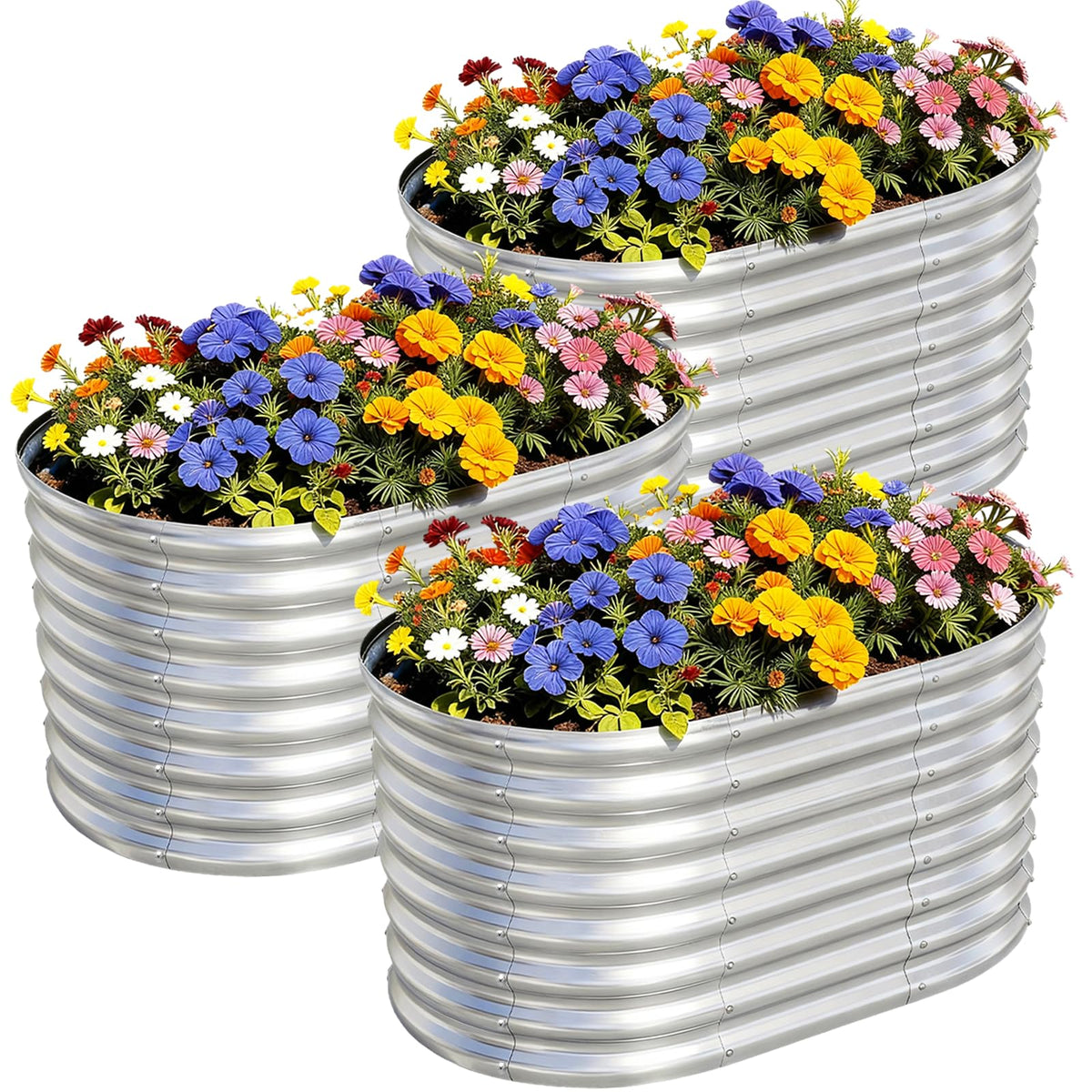AHEONLAR 3Pack raised bed front view highlighting spacious planting area for vegetables