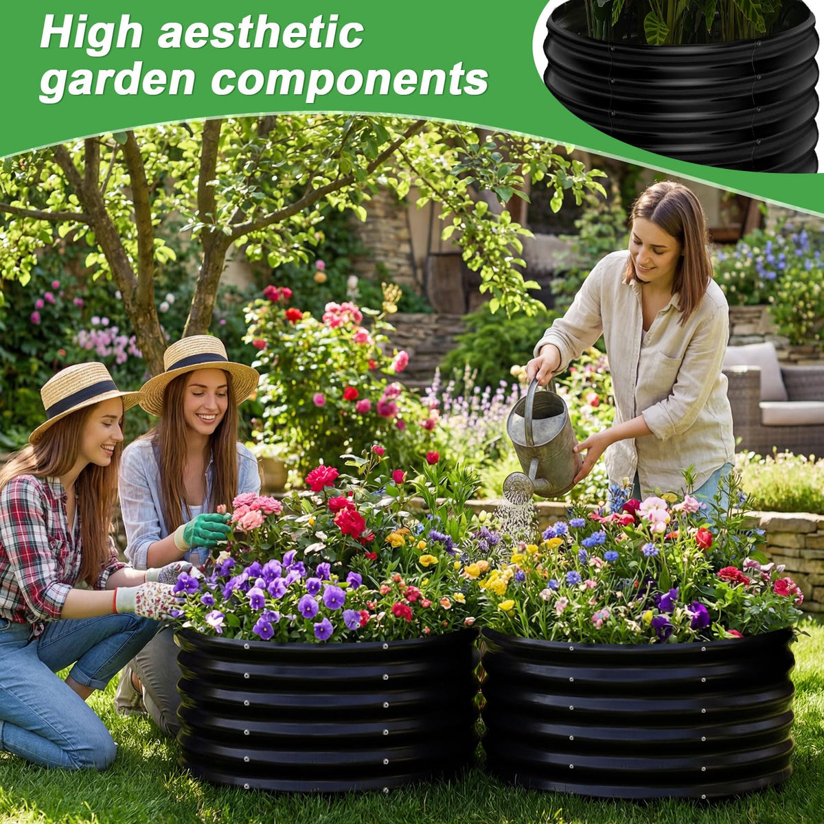 AHEONLAR backyard garden setup showcases organized, versatile planting area.