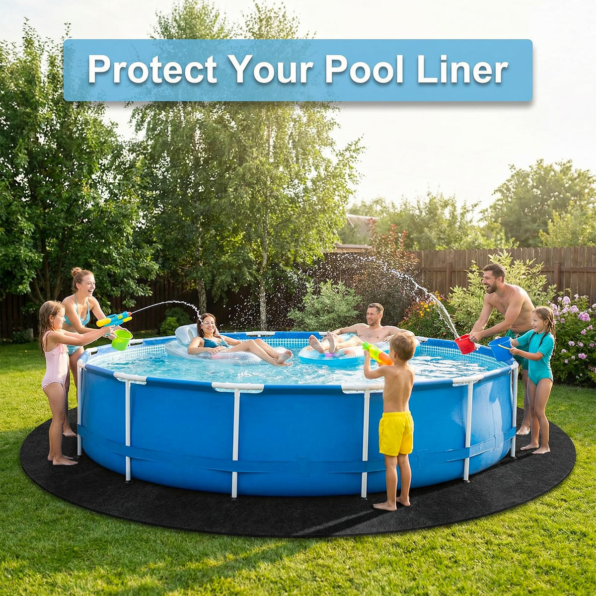 AHEONLAR black geotextile pool pad for durability.