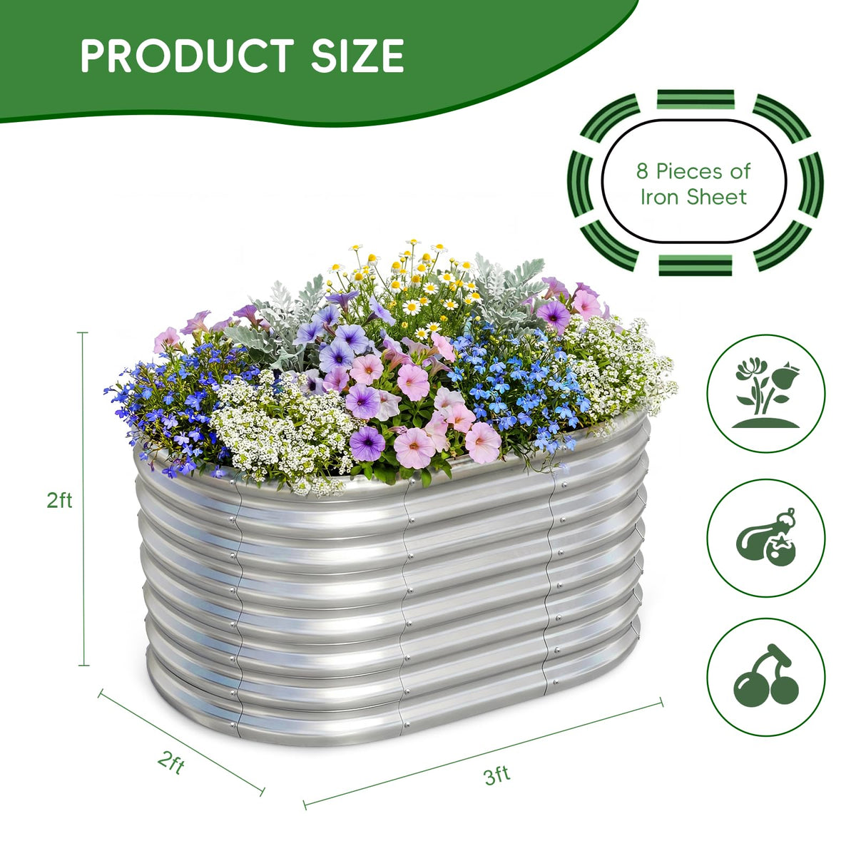AHEONLAR galvanized steel bed open base promotes drainage and healthy roots