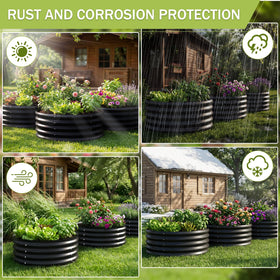 AHEONLAR circular planters support multiple beds in small spaces.