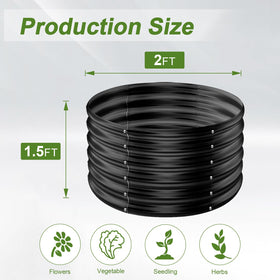 AHEONLAR round galvanized raised garden bed open base prevents waterlogging and protects roots
