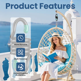 Aheucndg porch swing hammock installation with secure mounting points.