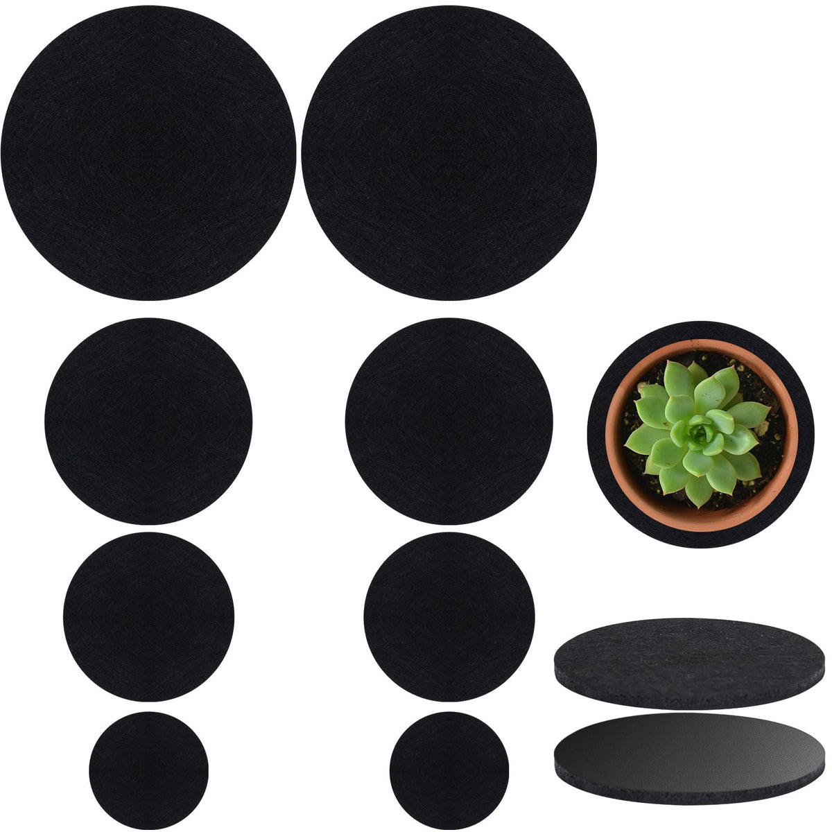 AHFCANG plant coaster mat with fabric surface absorbs moisture to protect surfaces