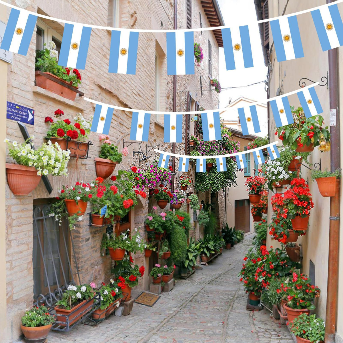 AhfuLife Argentina bunting indoor-outdoor use suitable for versatile events.