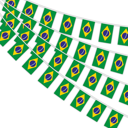 AhfuLife Brazil flag bunting with 30 flags for versatile indoor/outdoor party decor