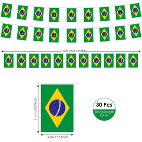 AhfuLife double-sided Brazil bunting enhances visibility from both sides during celebrations
