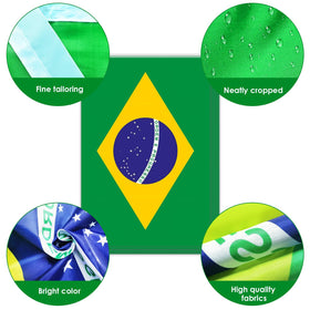 AhfuLife Brazil flag banner uses durable polyester for outdoor use