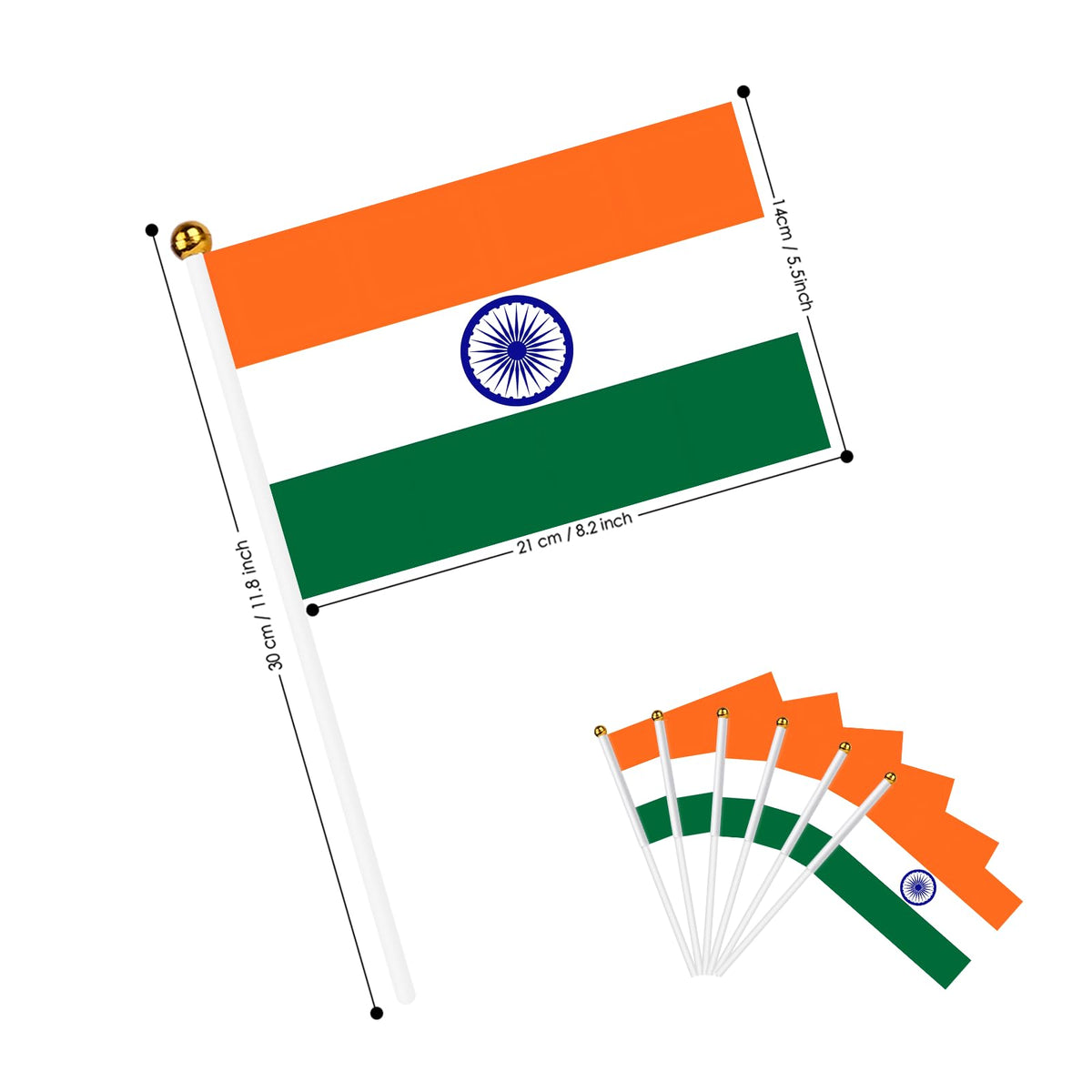 AhfuLife bright coloured India flag ready for indoor and outdoor decorations.