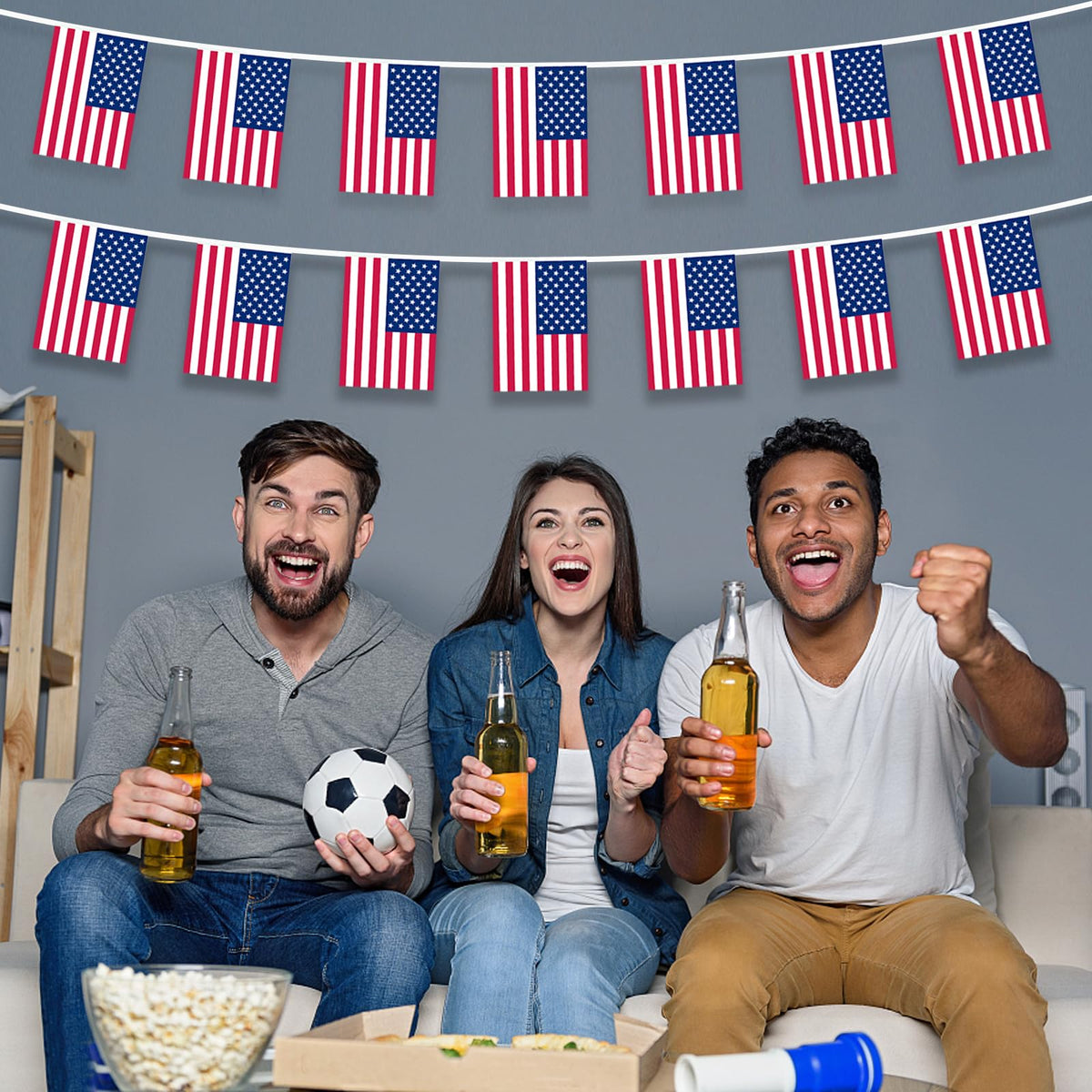 AhfuLife durable polyester US flag banner withstands weather and events