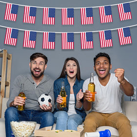 AhfuLife durable polyester US flag banner withstands weather and events