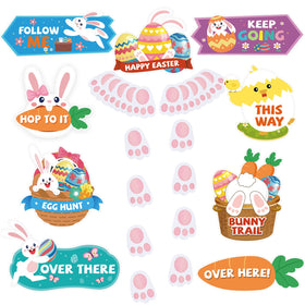 AhfuLife Easter signs set with double-sided designs for outdoor egg hunts