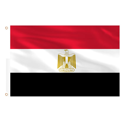 AhfuLife Egypt flag 3x5 ft outdoors with brass grommets for durable display.
