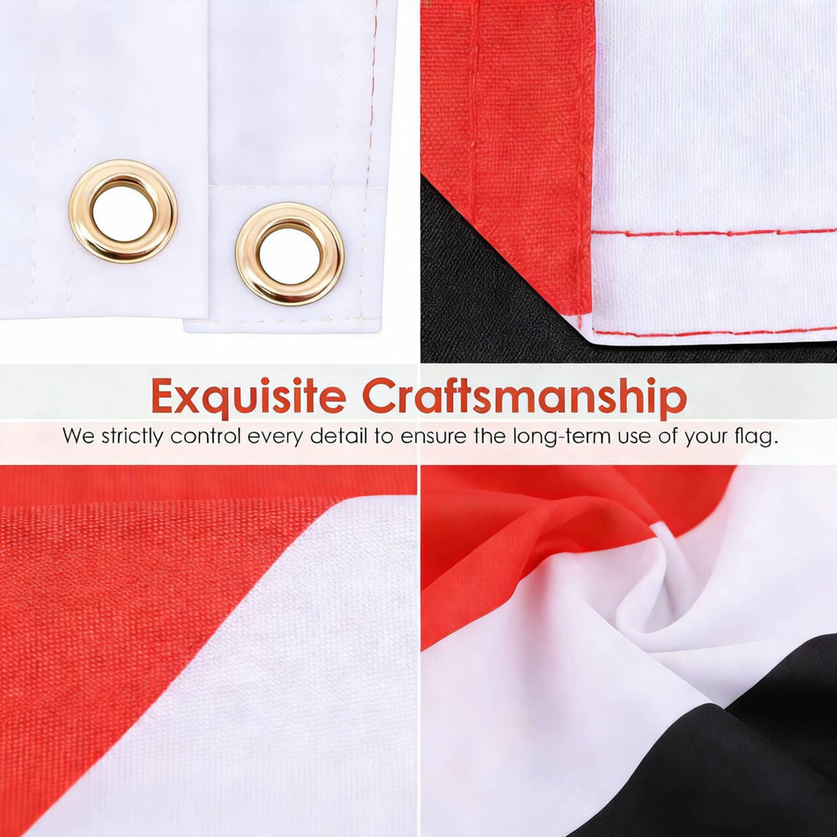 Fade-resistant polyester keeps bright colors in sun on AhfuLife flag.
