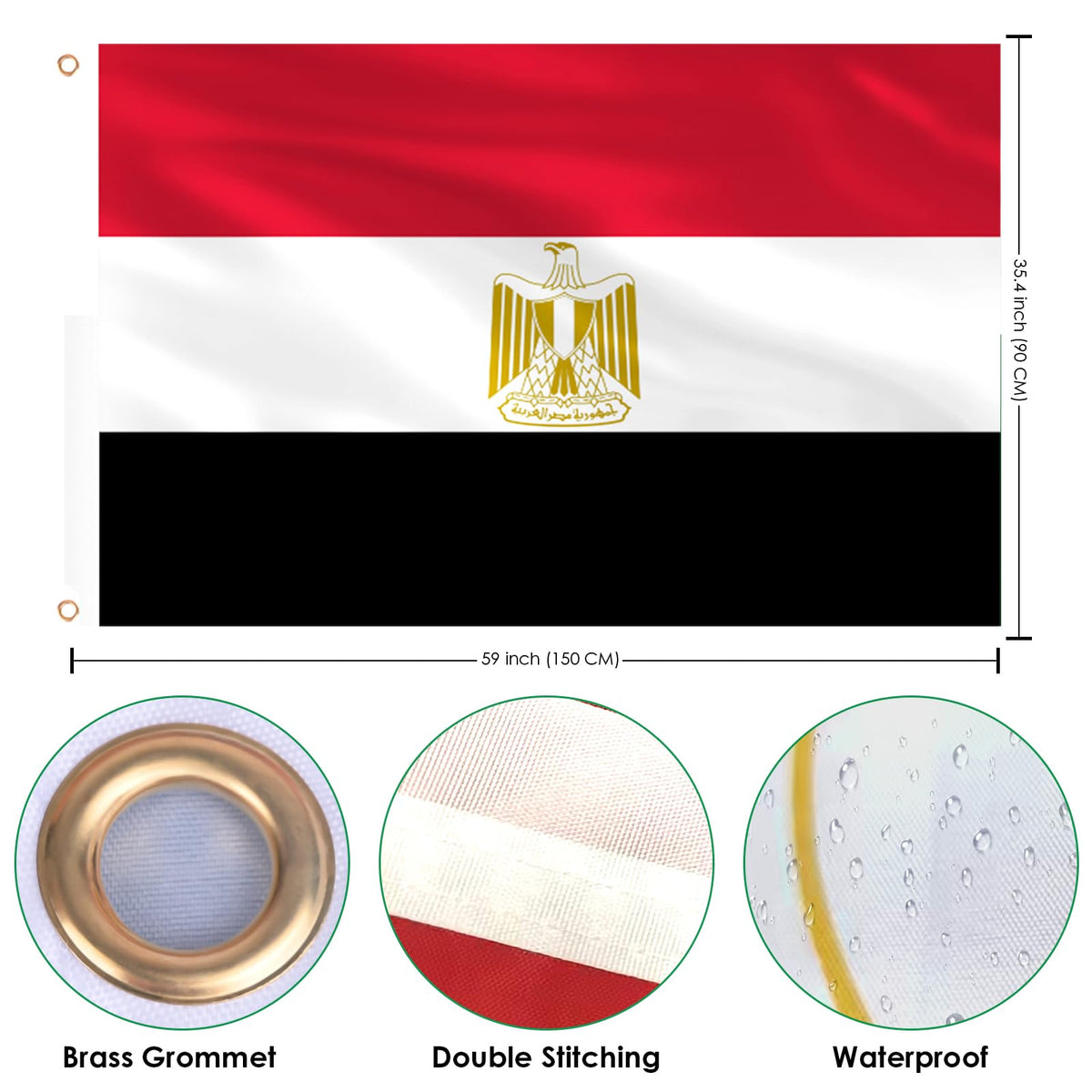 AhfuLife Egypt flag wall hanging with vivid colors for indoor display.