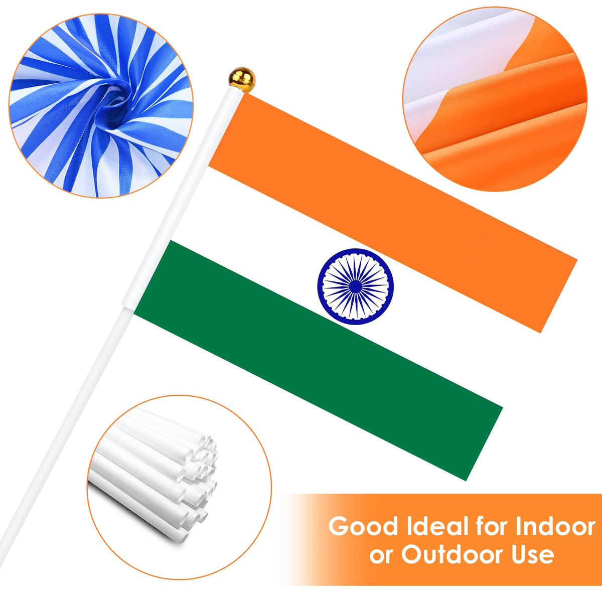AhfuLife high quality polyester India flag resists fading and rain.