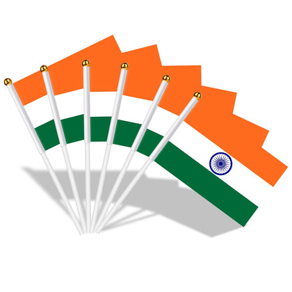 AhfuLife India handheld flag on a sturdy stick for waving at events.