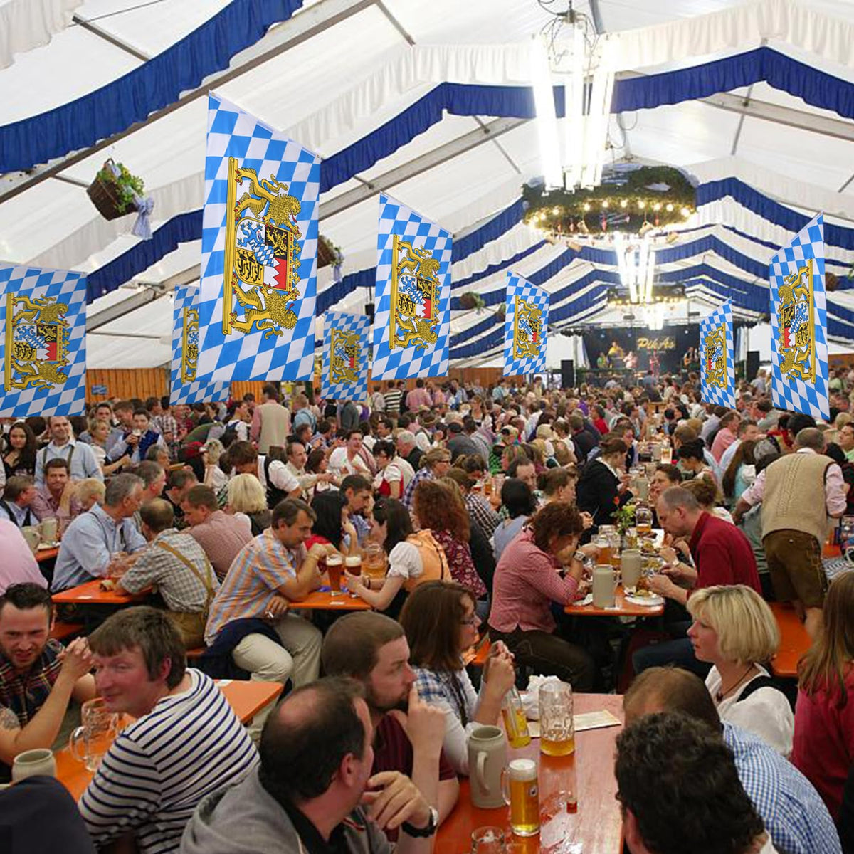 AhfuLife Oktoberfest flag ideal for indoor and outdoor use in venues.