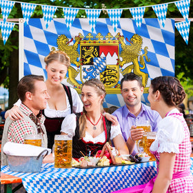 AhfuLife Oktoberfest flag lightweight design suitable for mild breezes.
