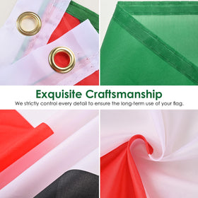 AhfuLife Palestine flag has a canvas header with brass grommets for easy mounting on standard poles.