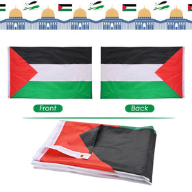 AhfuLife Palestine flag lightweight design ideal for low-wind outdoor or indoor dorm decor.