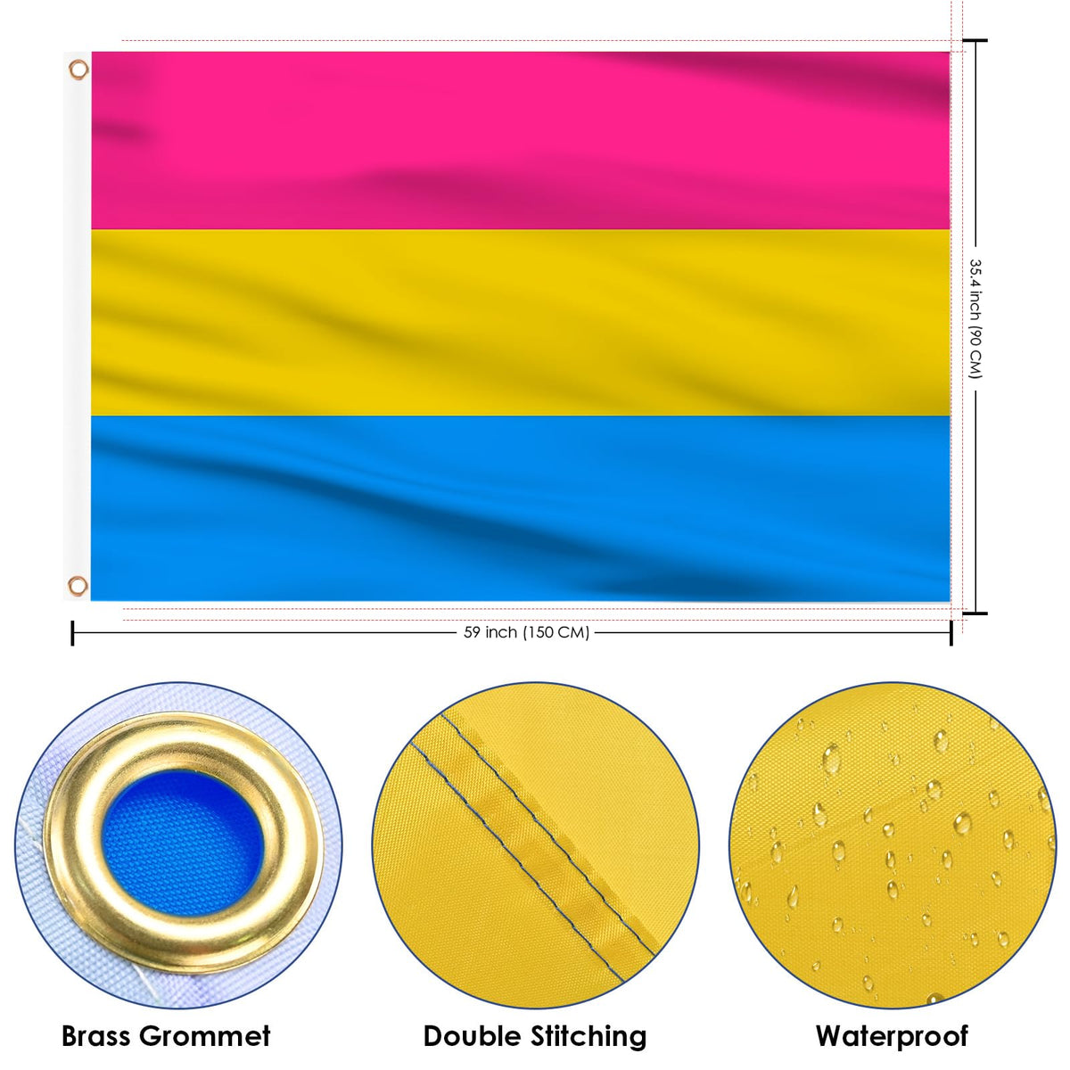 AhfuLife flag brass eyelets enable secure outdoor hanging.