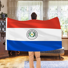 AhfuLife Paraguay flag 3x5ft lightweight waving action for easy setup.