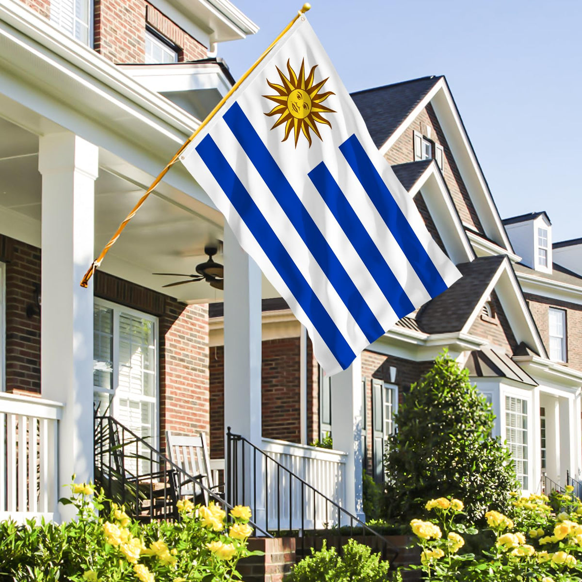 AhfuLife Uruguay flag double-stitched edge for durable long-term use.