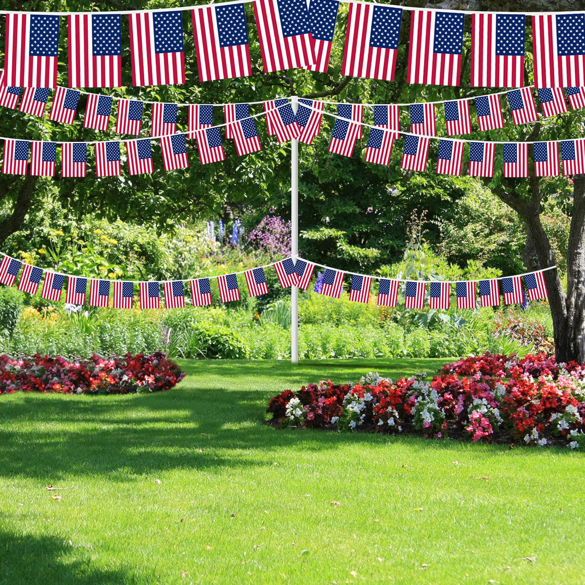 AhfuLife wall or balcony flag display adds instant patriotic ambiance