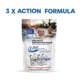 Ahh-Some weekly care dosing guide shows simple spa maintenance.