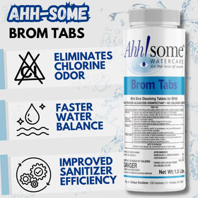 AhhSome bromine tablets in spa water deliver softened feel and clear, balanced bath water.