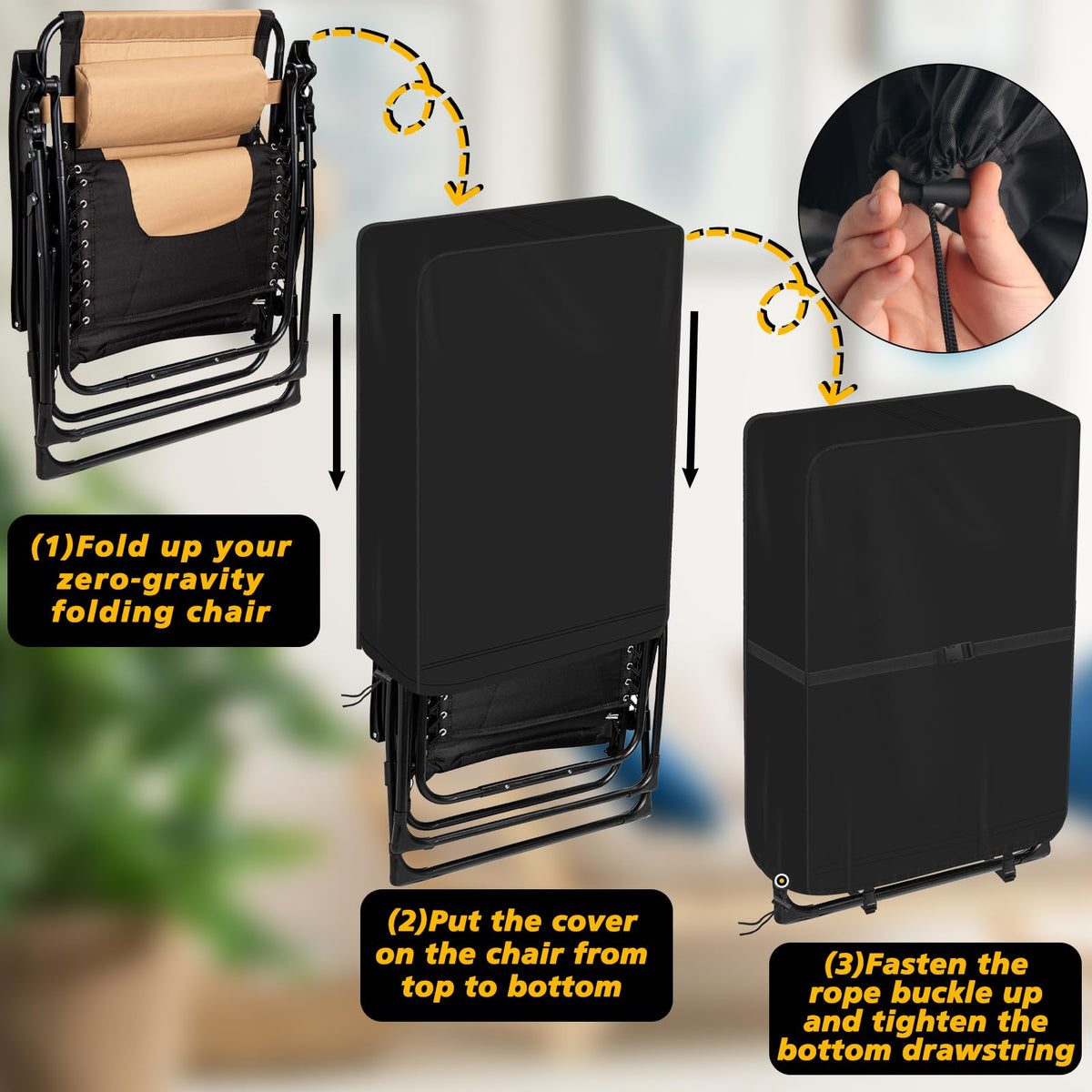 AHIER universal size chair cover fits most lounge and beach chairs