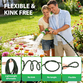 Ahititi garden hose 75 ft 3-4in connectors ensure reliable nozzle compatibility with most fittings.