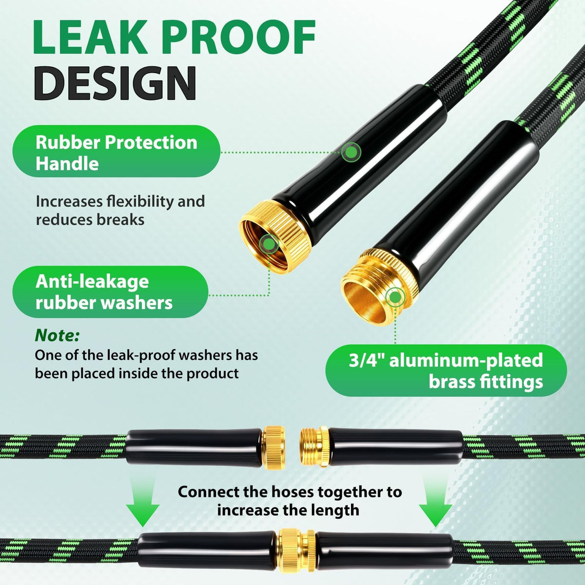 Ahititi garden hose 75 ft lightweight design makes yard chores easier and less tiring.