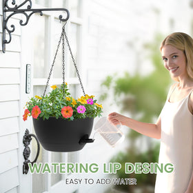 AHJZO 12-inch diameter planter supports diverse plants with ample space.
