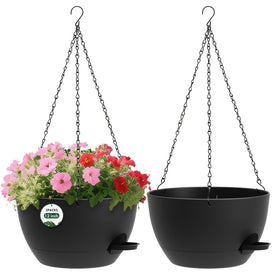 AHJZO 2-pack 12-inch hanging planters with self-watering design for easy plant care.